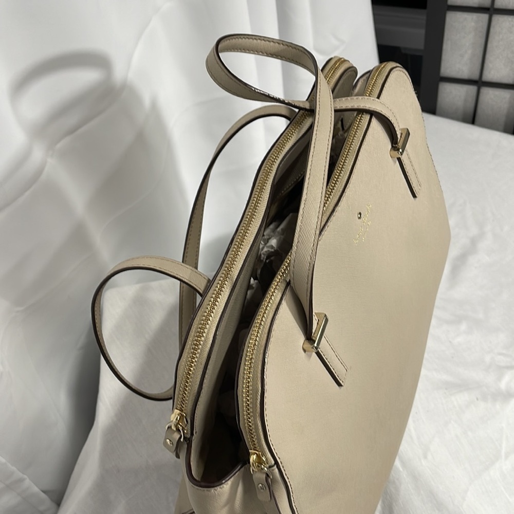 Kate Spade Leather Handbag Color Gray/Taupe - Picture 3 of 16